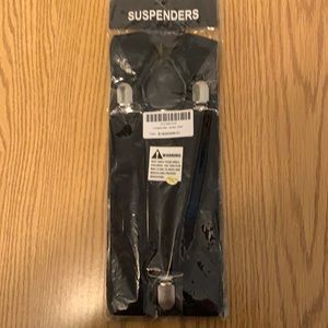 Black men’s suspenders. Still in package.